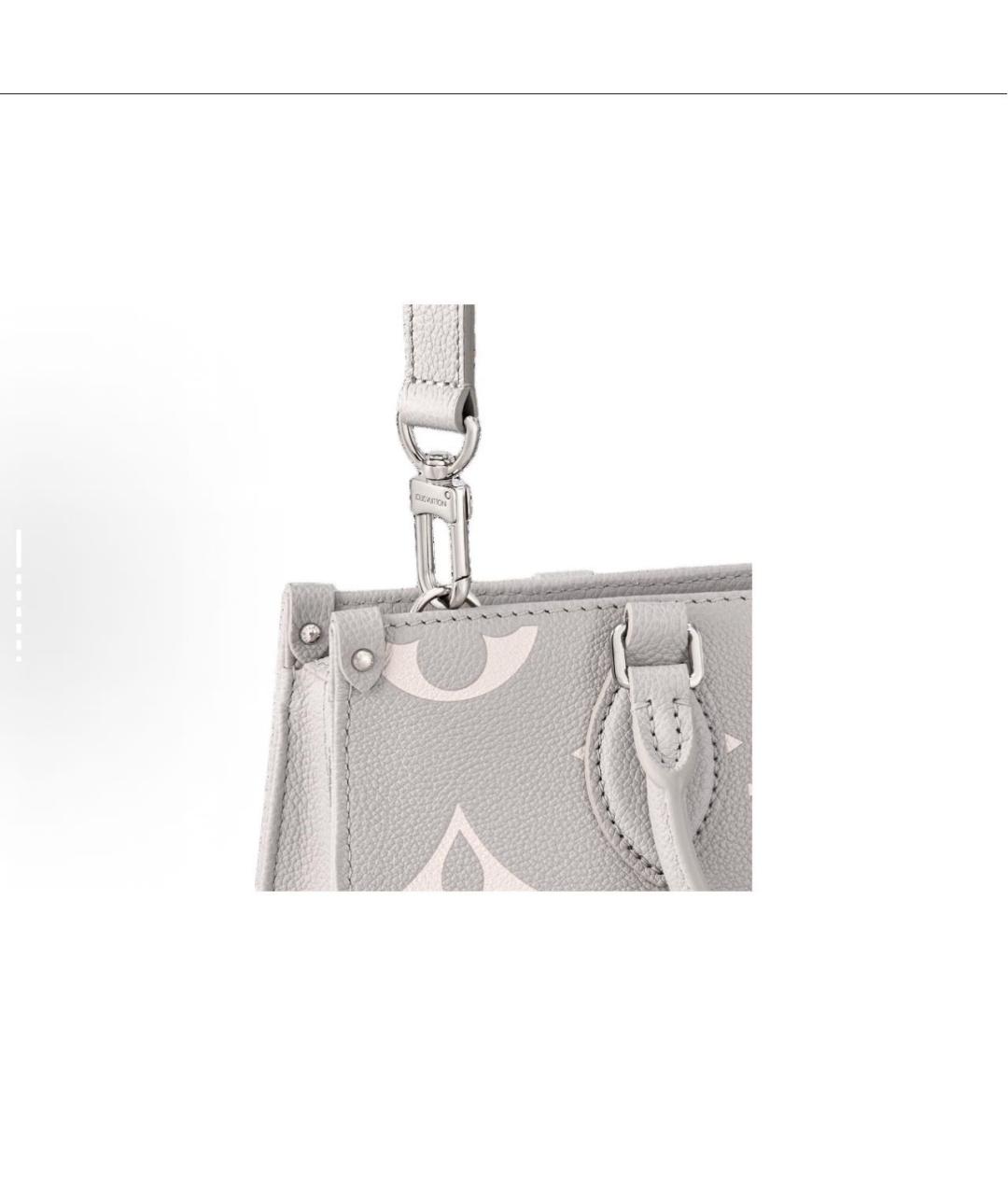 LOUIS VUITTON Серая кожаная сумка с короткими ручками, фото 5