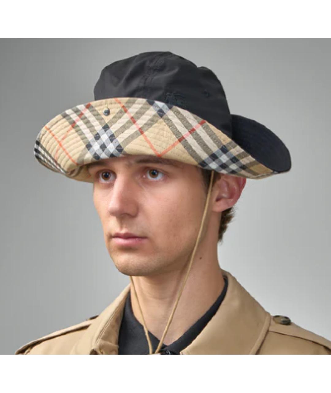 BURBERRY Черная хлопковая шляпа, фото 4