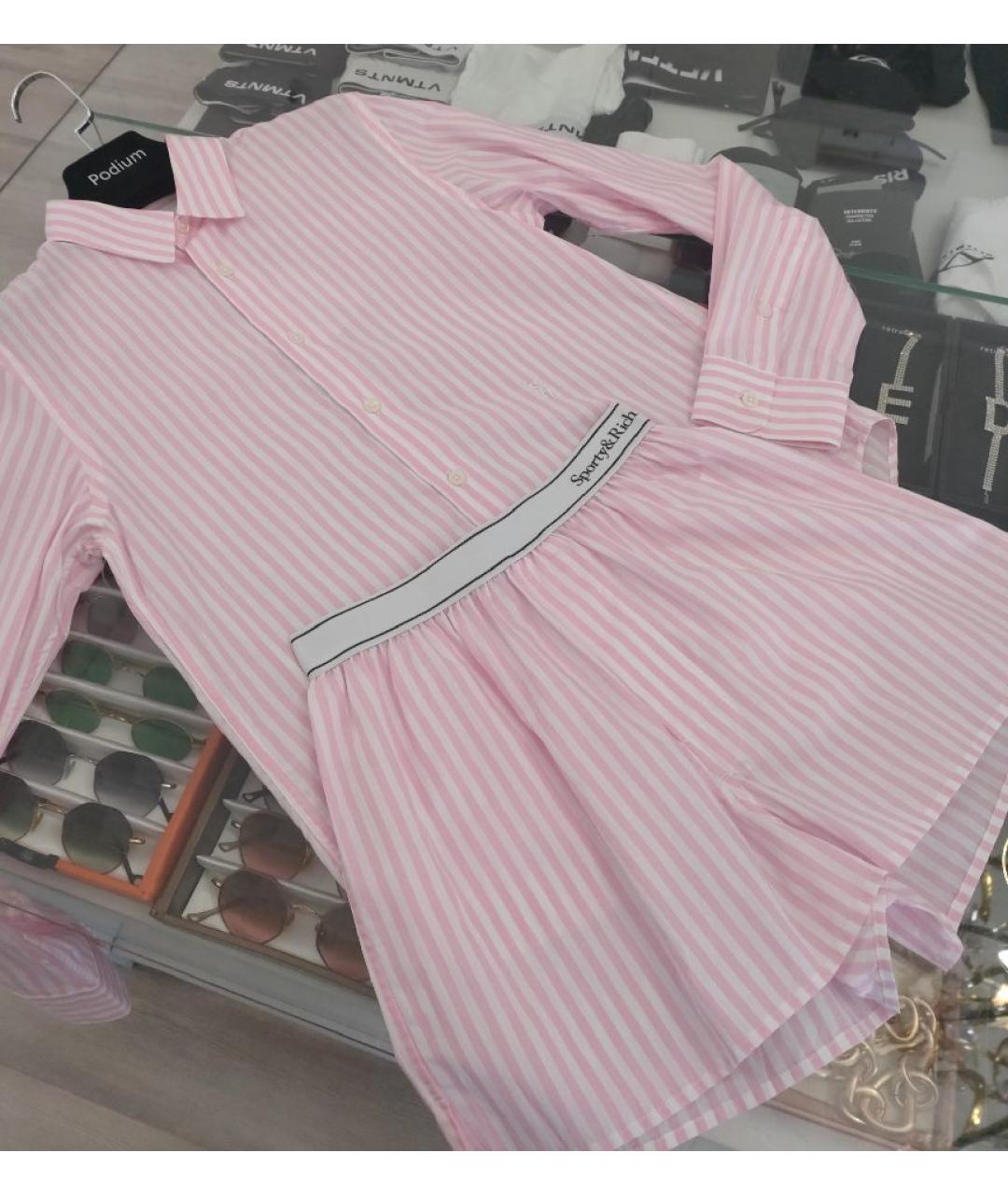 SPORTY AND RICH Розовый хлопковый костюм с брюками, фото 4