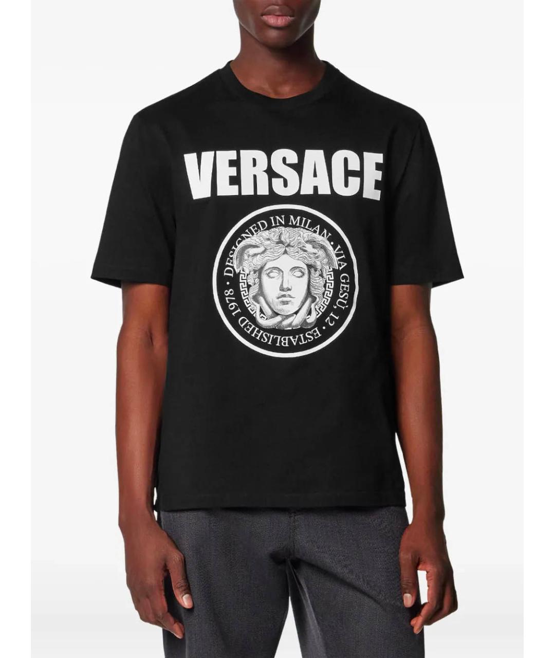 VERSACE Черная футболка, фото 3