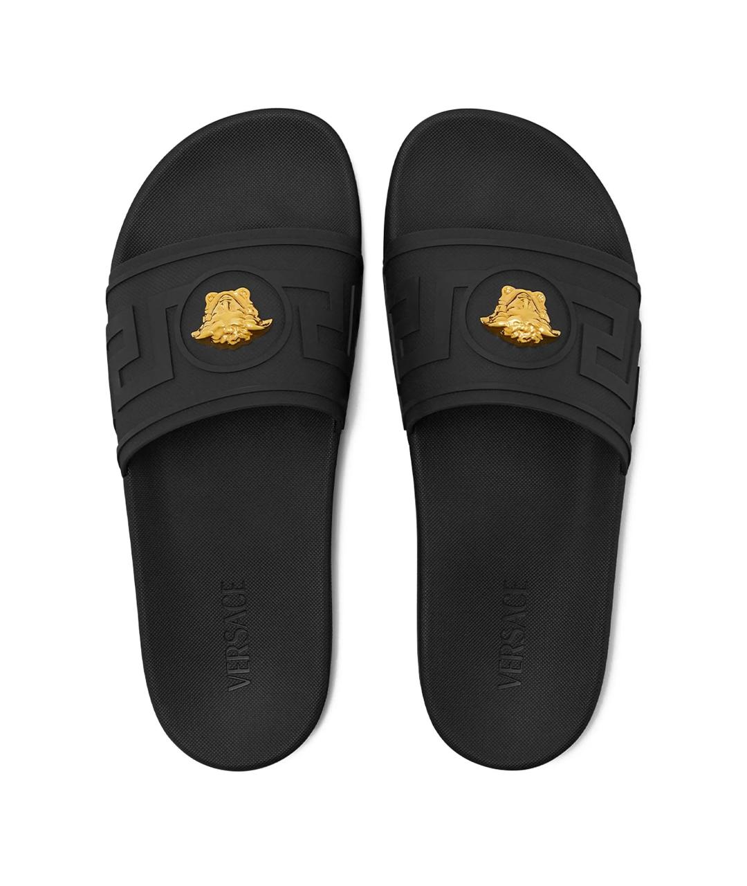 VERSACE Черные шлепанцы, фото 2
