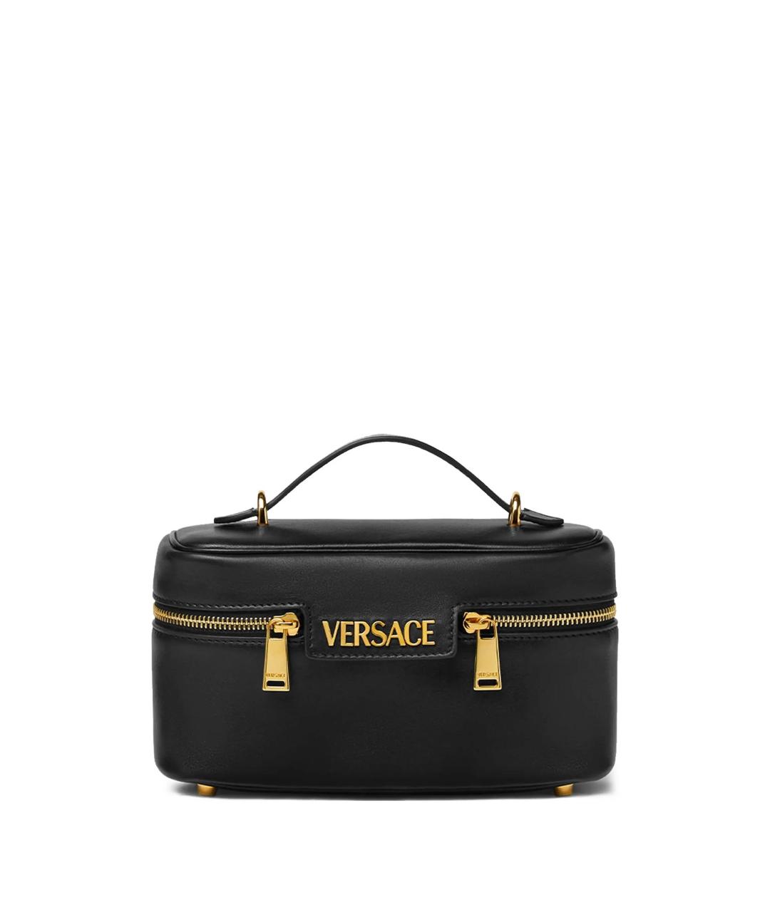 VERSACE Черная сумка с короткими ручками, фото 1