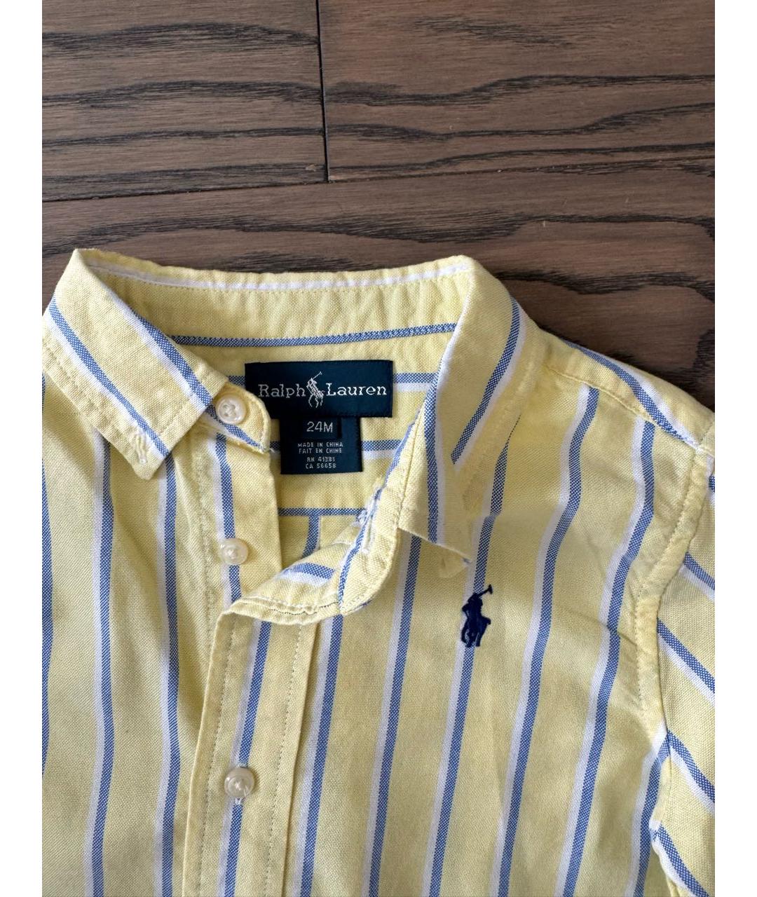 RALPH LAUREN Желтая хлопковая детская рубашка, фото 3