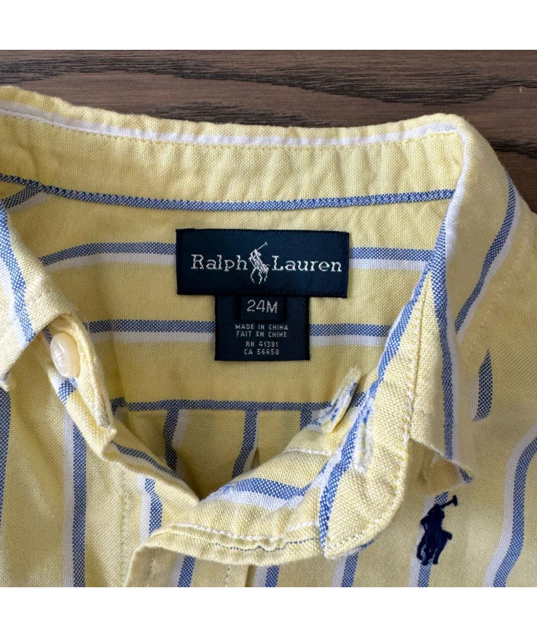 RALPH LAUREN Желтая хлопковая детская рубашка, фото 4
