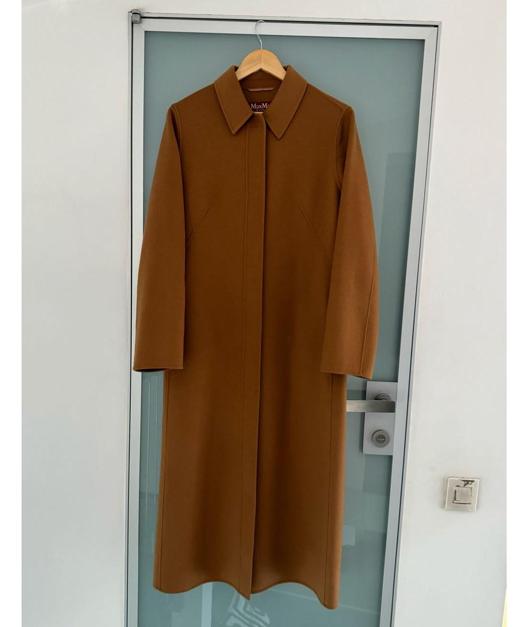 'S MAX MARA Коричневое шерстяное пальто, фото 9