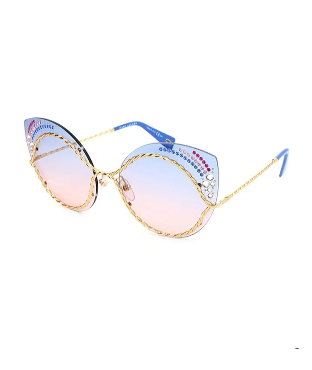 MARC JACOBS Золотые металлические солнцезащитные очки, фото 1