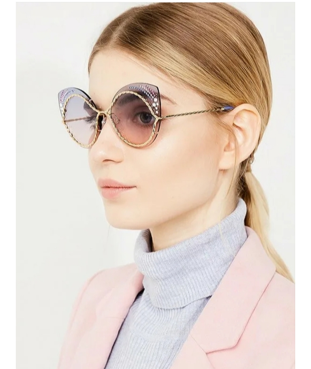 MARC JACOBS Золотые металлические солнцезащитные очки, фото 6
