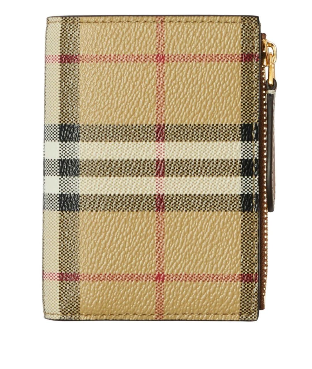 BURBERRY Бежевый кожаный кошелек, фото 1