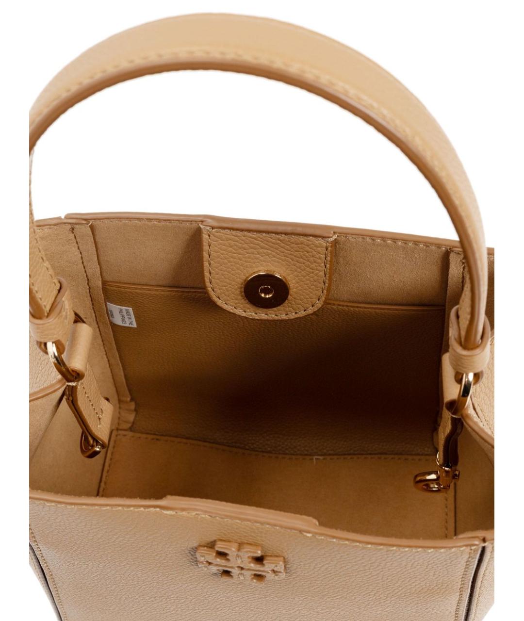 TORY BURCH Коричневая кожаная сумка тоут, фото 3