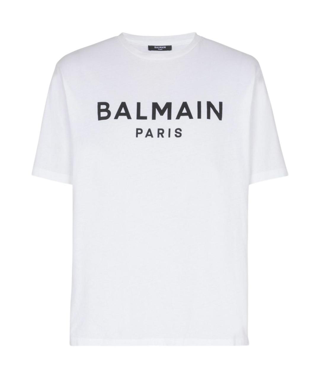 BALMAIN Белая хлопковая футболка, фото 1