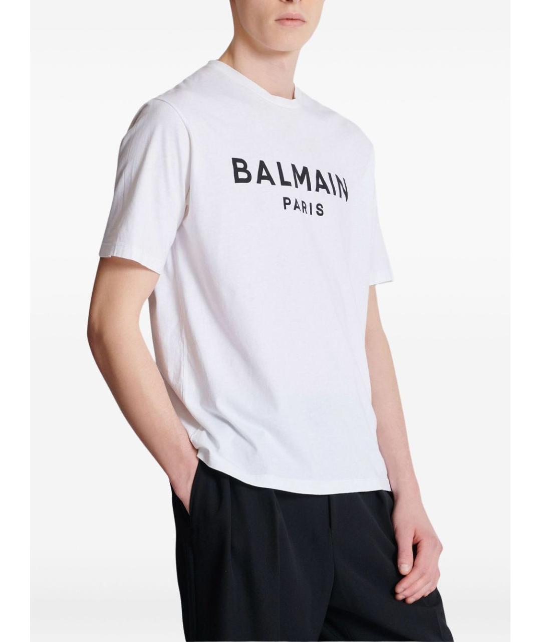BALMAIN Белая хлопковая футболка, фото 7