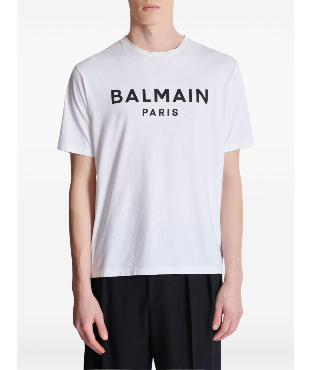BALMAIN Белая хлопковая футболка, фото 2