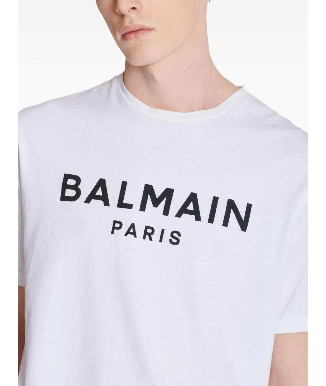 BALMAIN Белая хлопковая футболка, фото 6