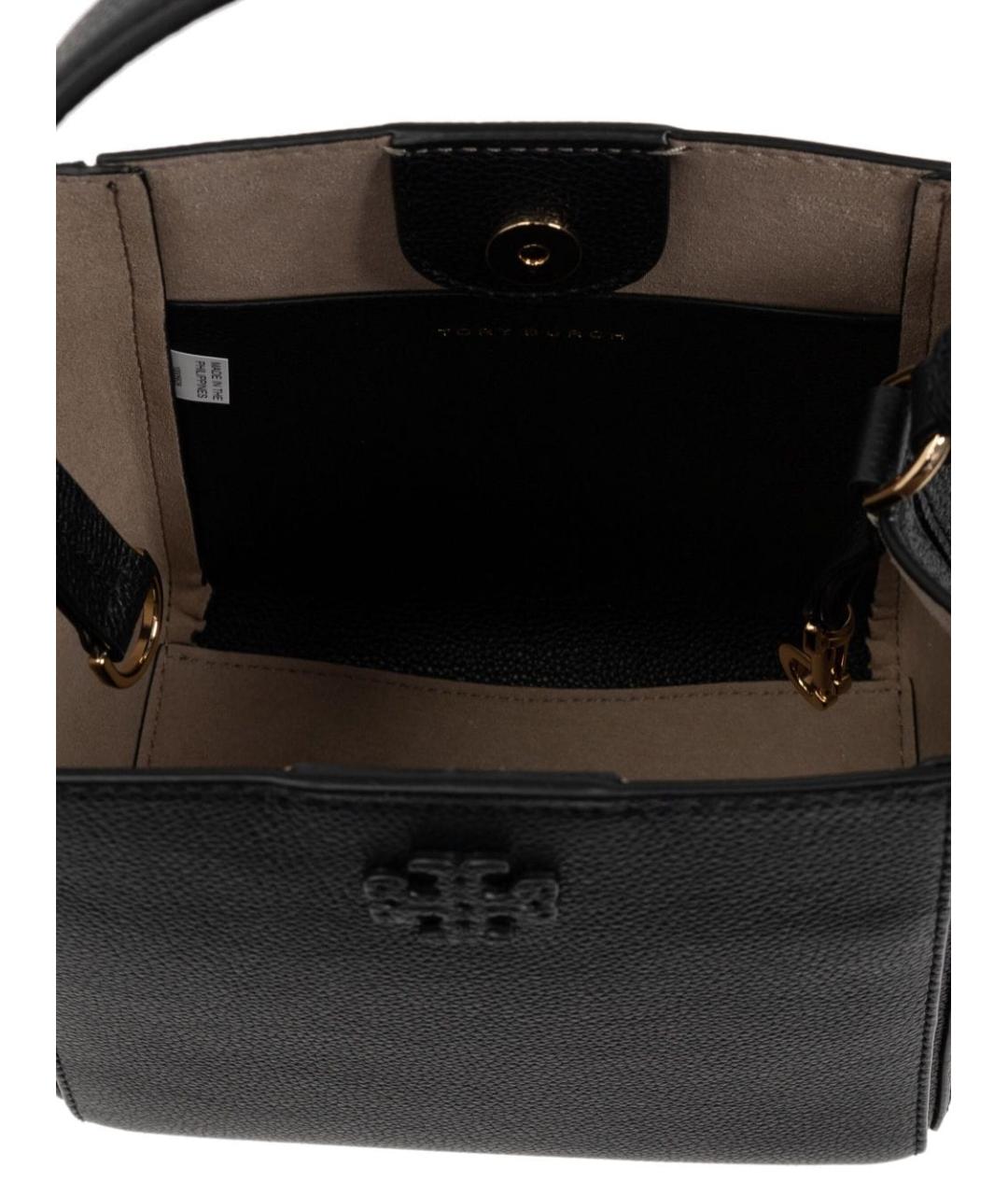 TORY BURCH Черная кожаная сумка тоут, фото 4