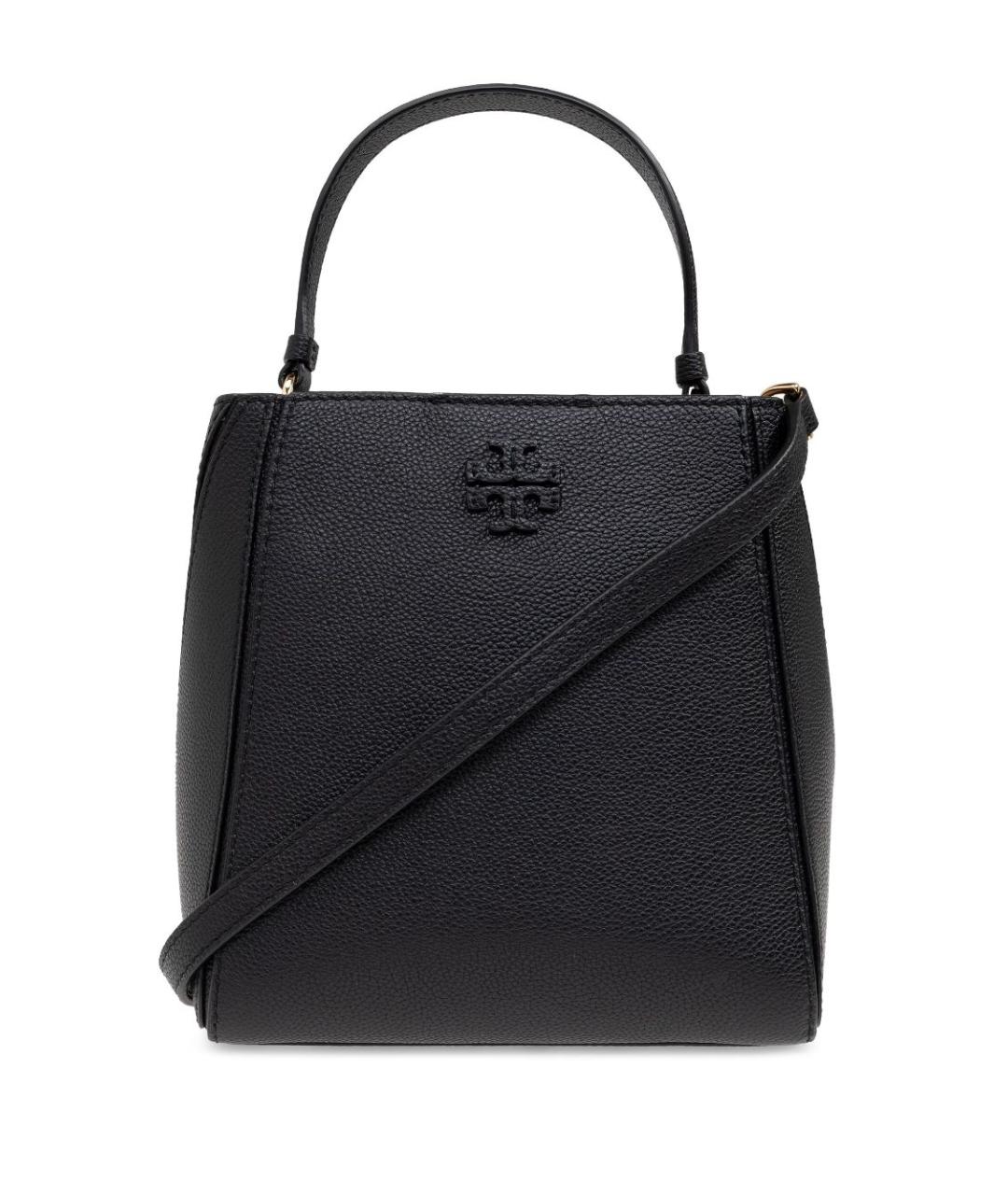 TORY BURCH Черная кожаная сумка тоут, фото 1