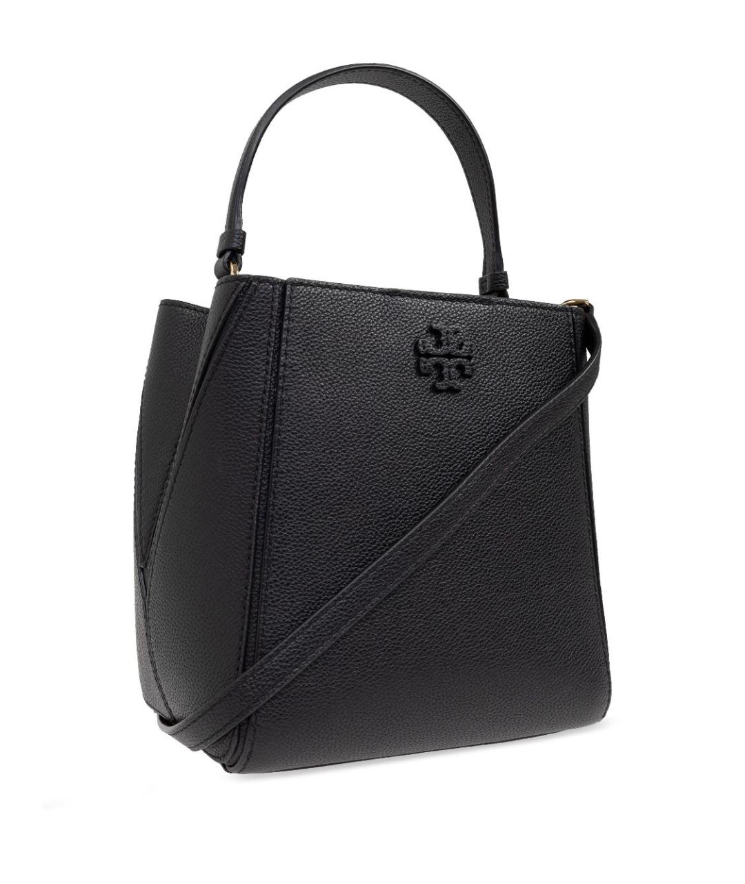 TORY BURCH Черная кожаная сумка тоут, фото 3
