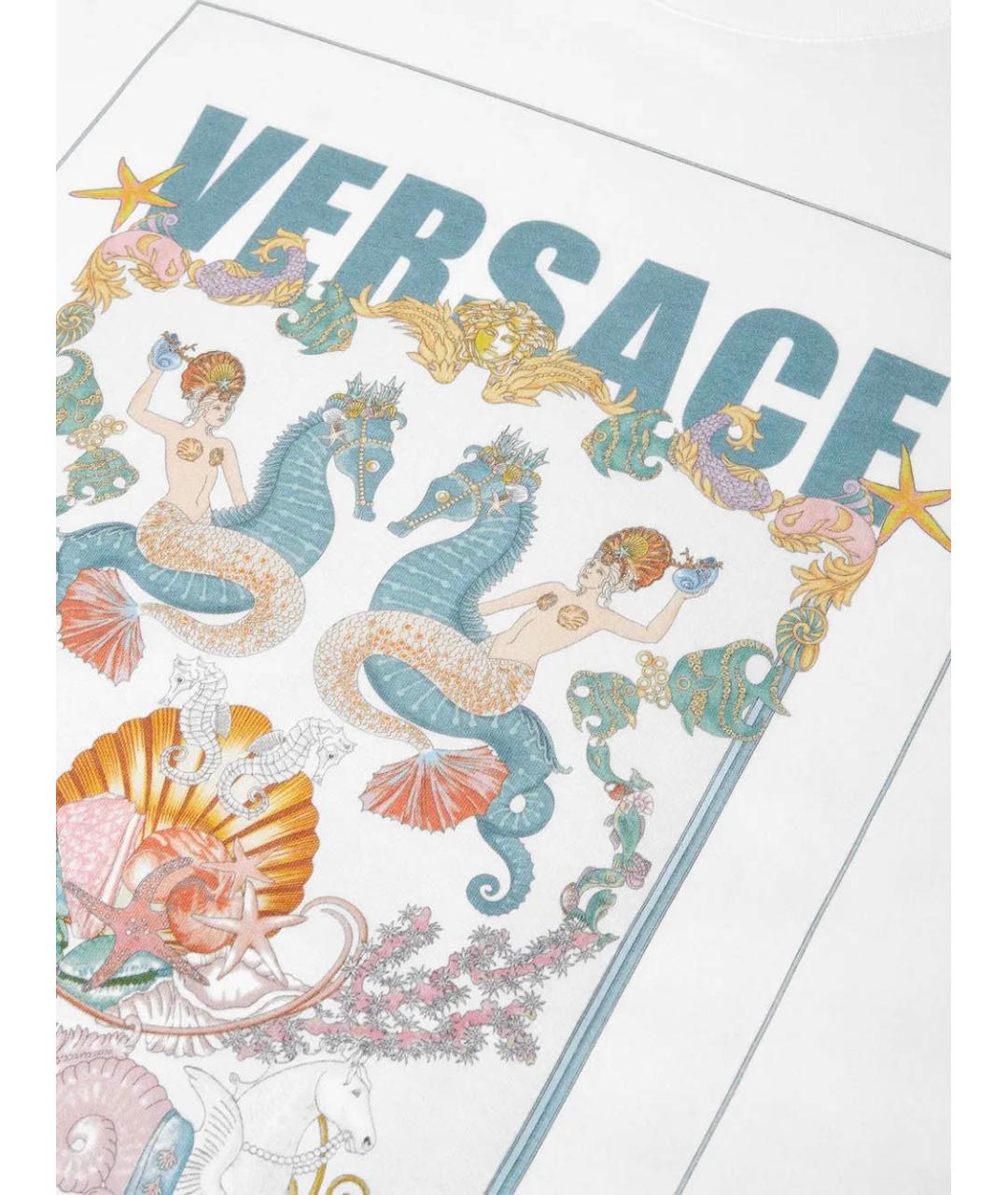 VERSACE Белая хлопковая футболка, фото 3