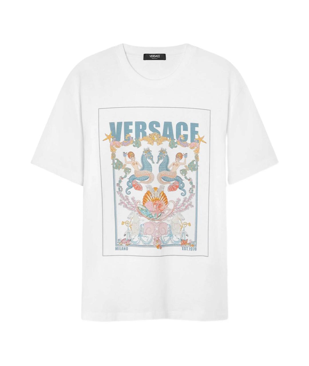 VERSACE Белая хлопковая футболка, фото 1