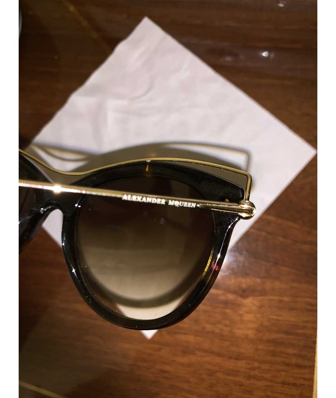 ALEXANDER MCQUEEN Коричневые пластиковые солнцезащитные очки, фото 2