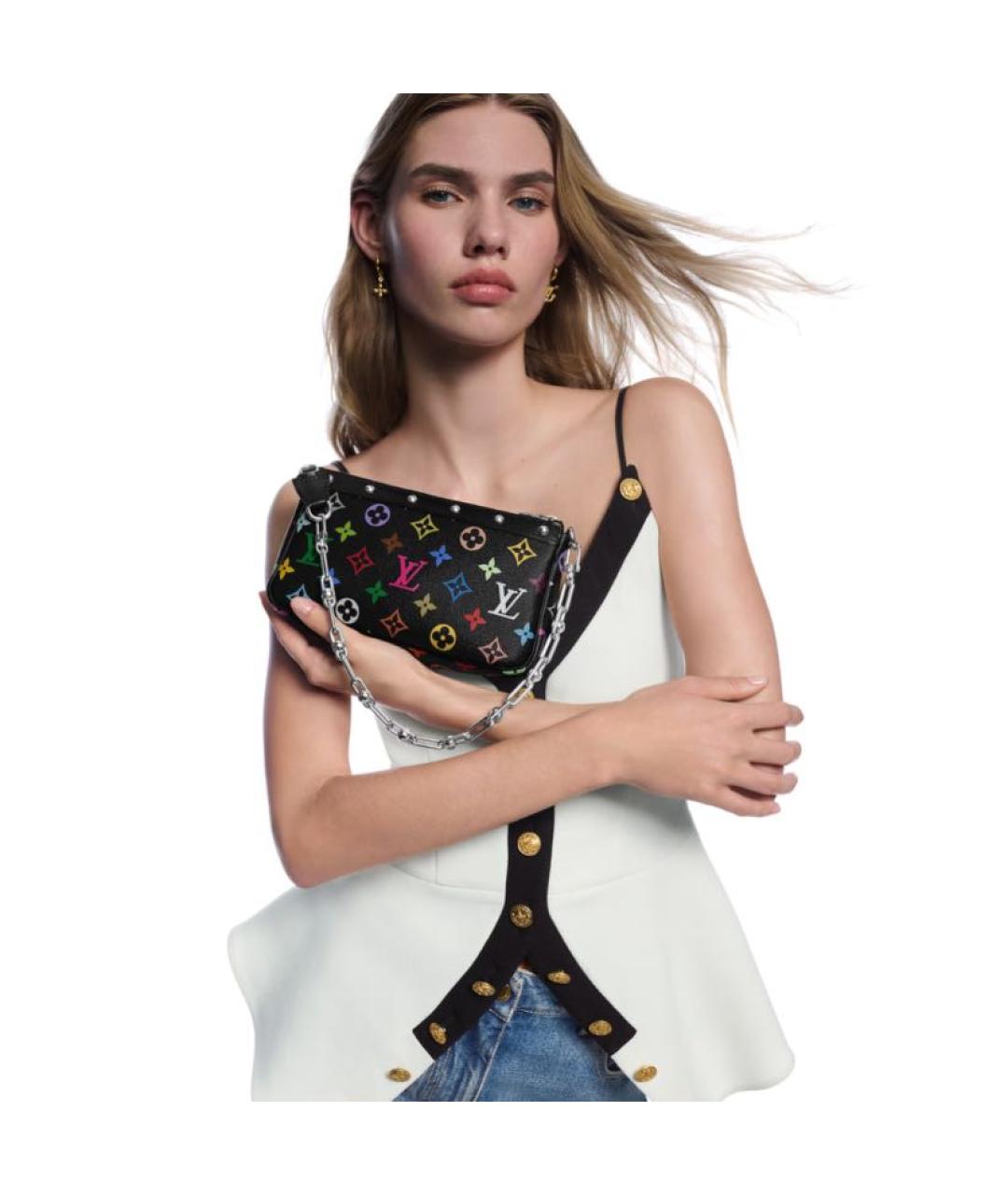 LOUIS VUITTON Черная сумка с короткими ручками, фото 6