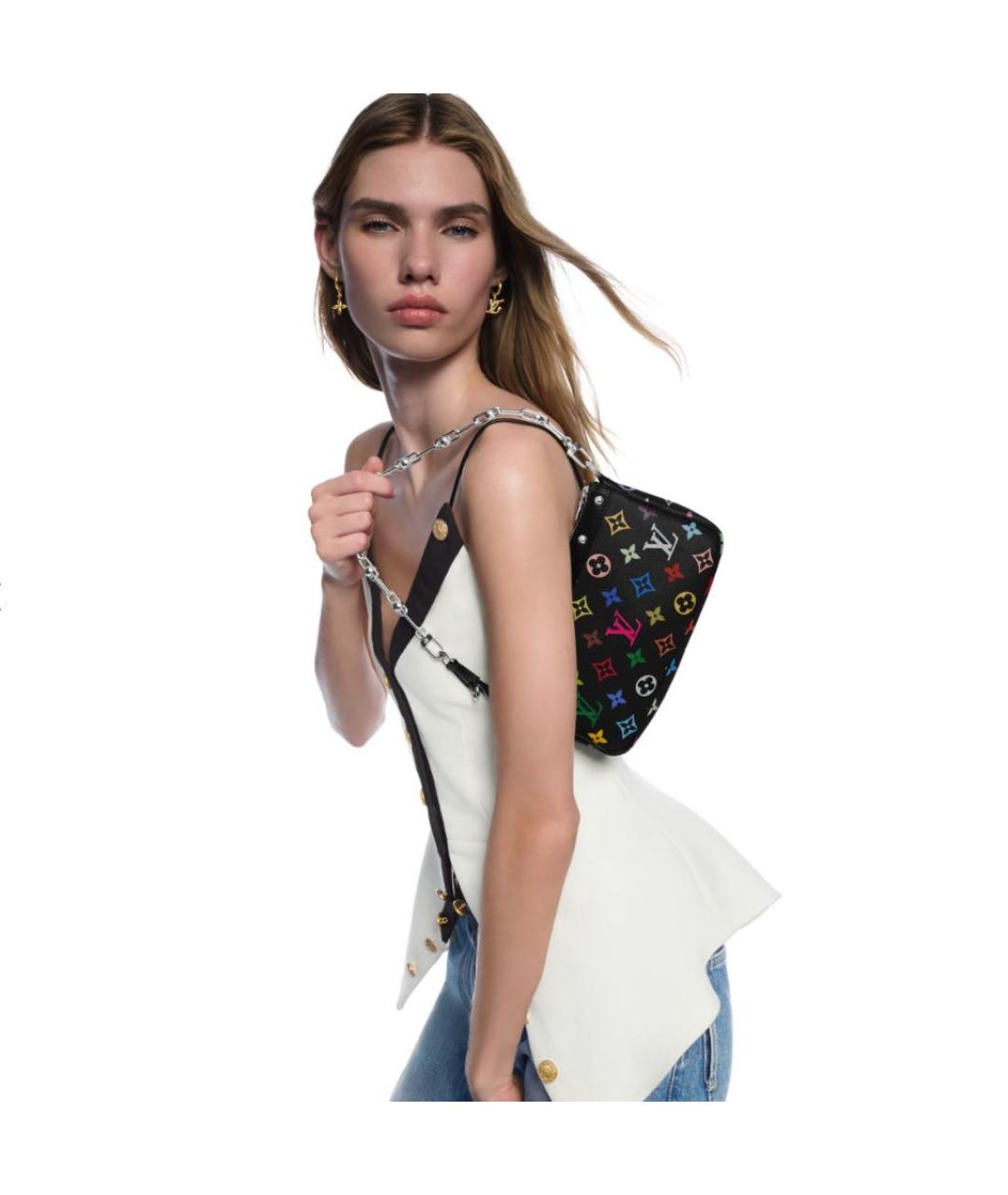 LOUIS VUITTON Черная сумка с короткими ручками, фото 7