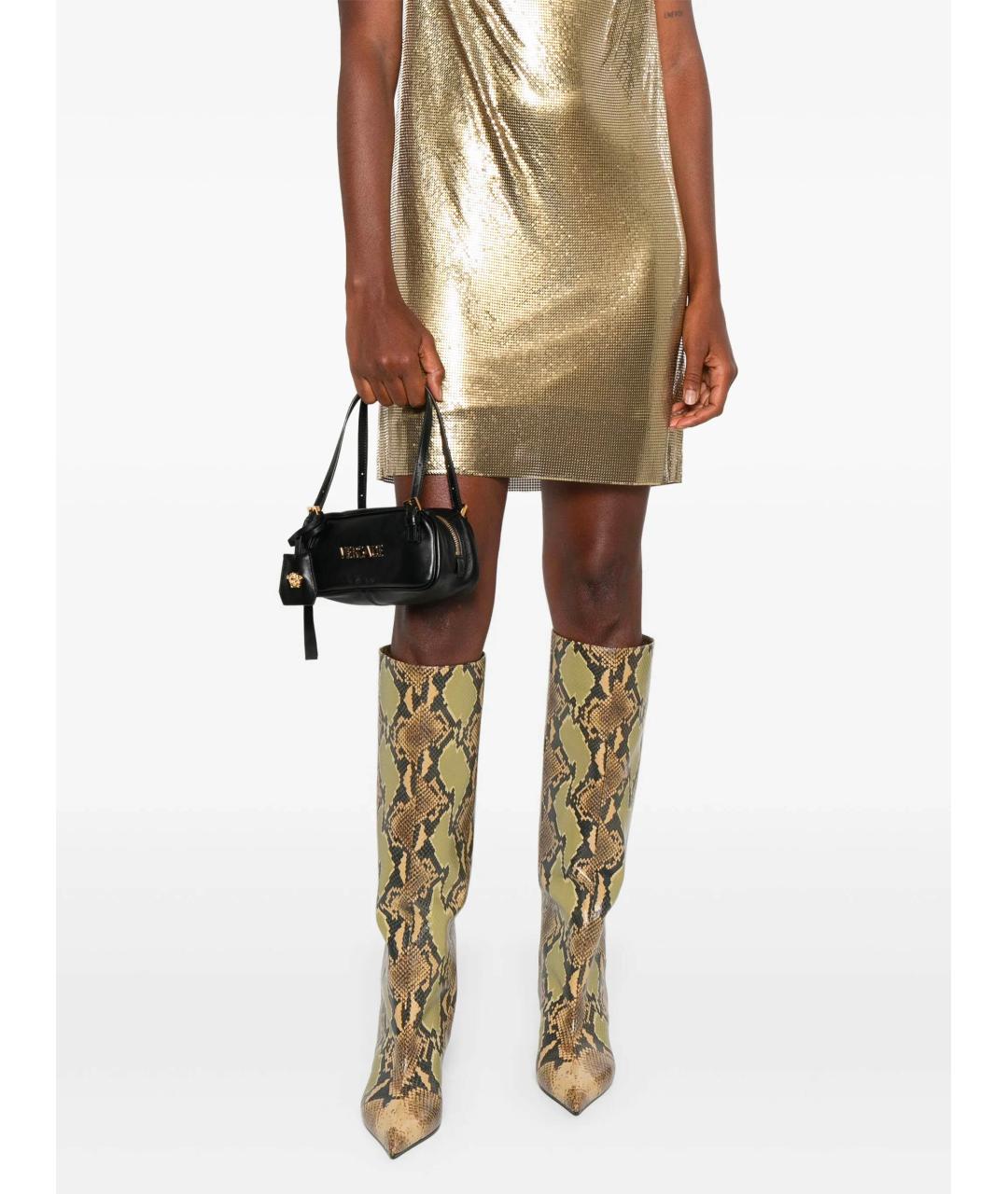 VERSACE Черная кожаная сумка тоут, фото 2