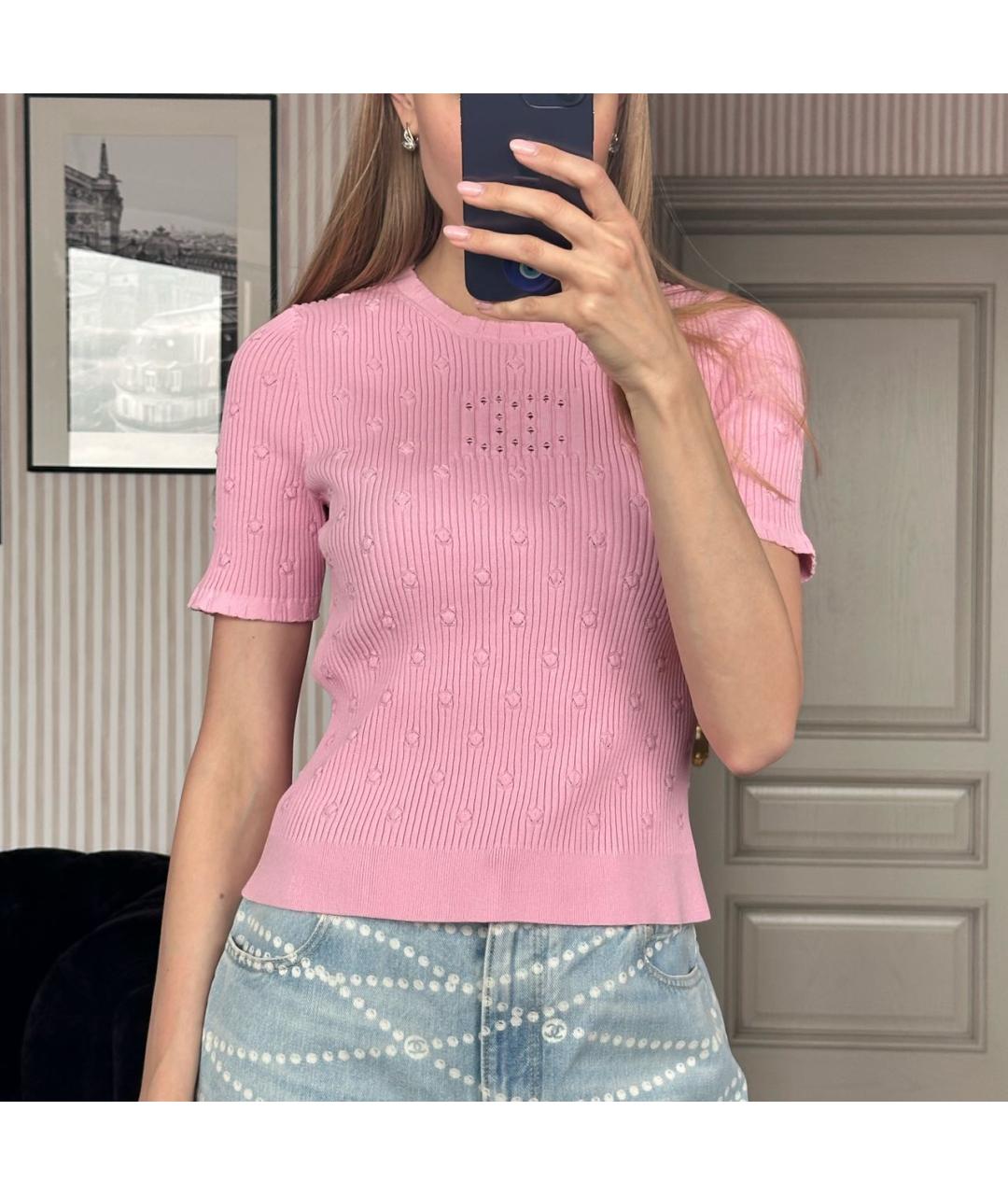 CHANEL Розовая футболка, фото 2