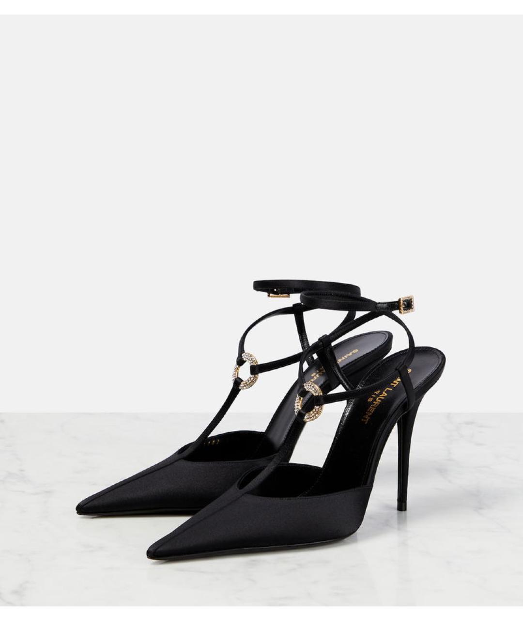 SAINT LAURENT Черные мюли, фото 5