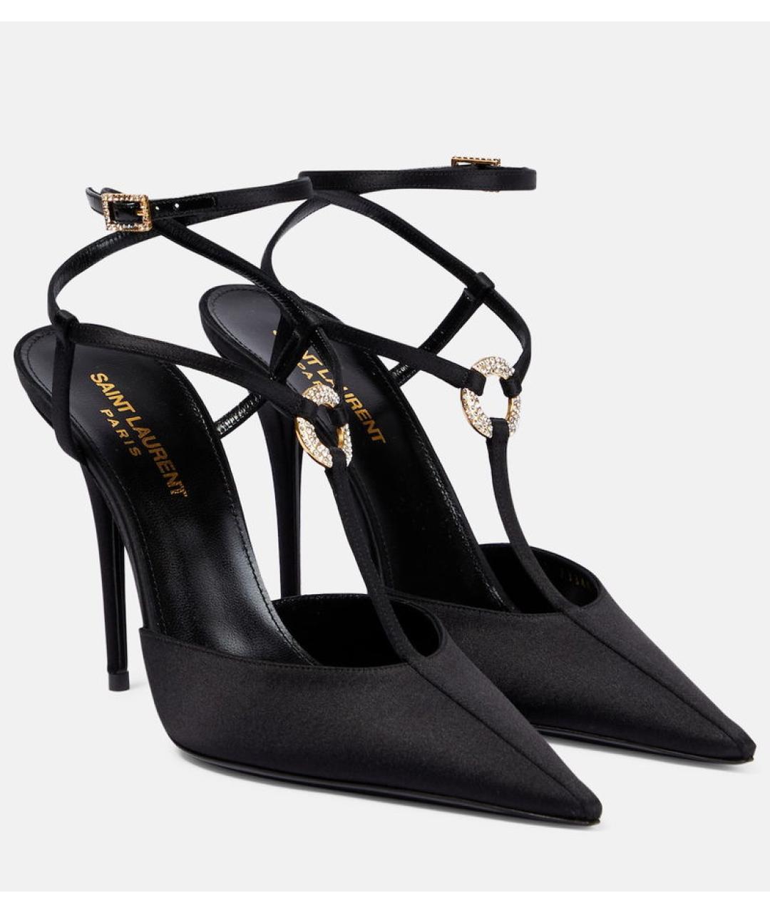 SAINT LAURENT Черные мюли, фото 8