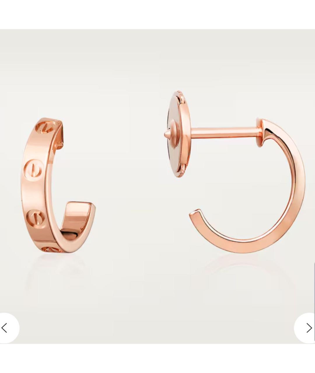 CARTIER Розовые серьги из розового золота, фото 3