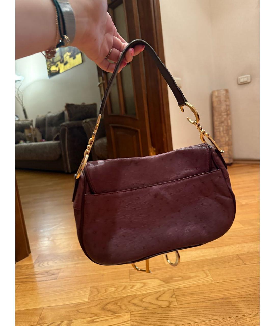 CHRISTIAN DIOR Фиолетовая сумка с короткими ручками из экзотической кожи, фото 4