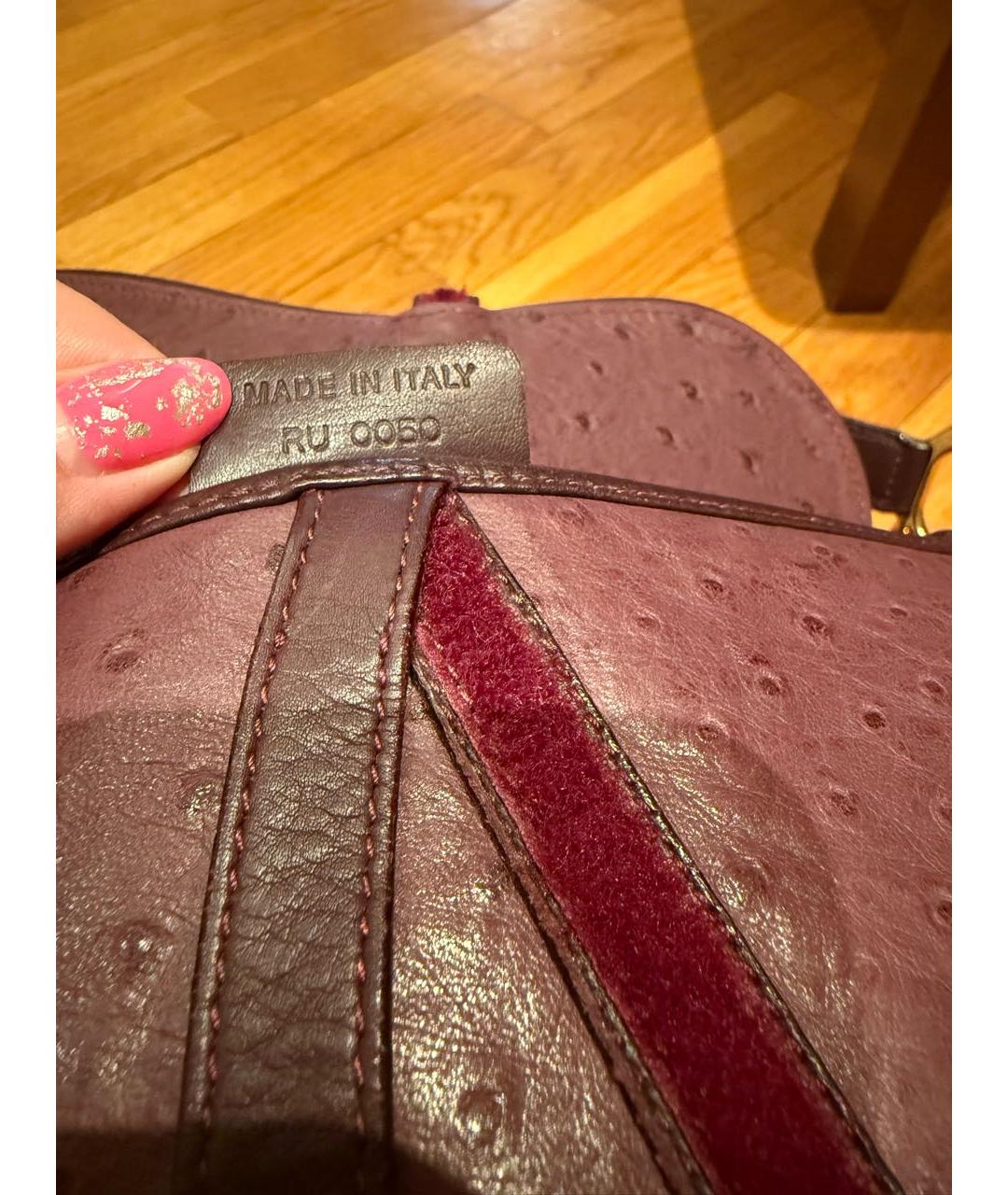 CHRISTIAN DIOR Фиолетовая сумка с короткими ручками из экзотической кожи, фото 3