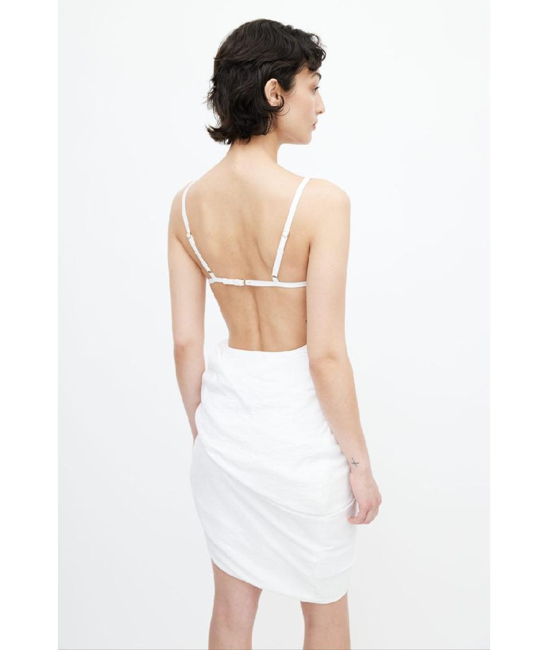 JACQUEMUS Белое вискозное коктейльное платье, фото 3