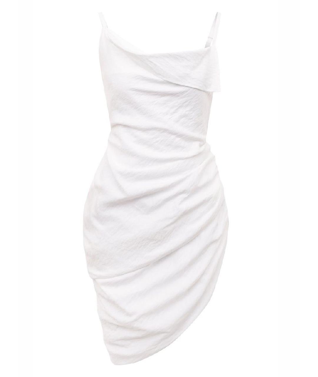 JACQUEMUS Белое вискозное коктейльное платье, фото 1