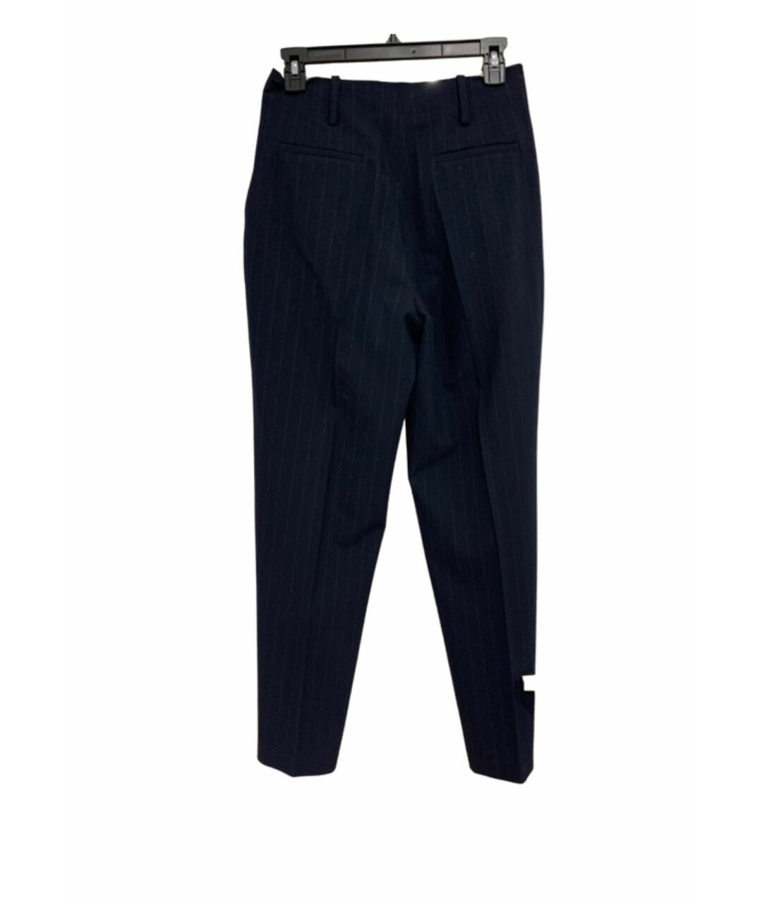 SANDRO Темно-синие полиэстеровые прямые брюки, фото 2