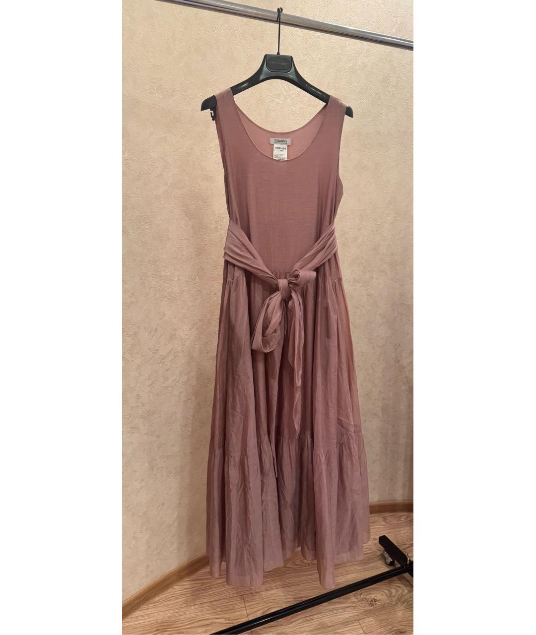 'S MAX MARA Розовый хлопковый сарафан, фото 6