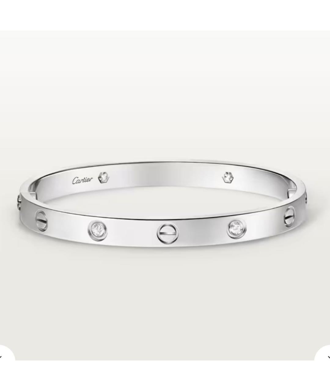 CARTIER Серебрянный браслет из белого золота, фото 4