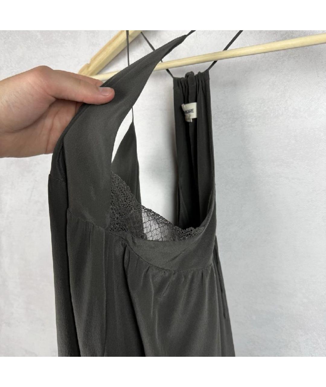 ZADIG & VOLTAIRE Серое шелковое повседневное платье, фото 4