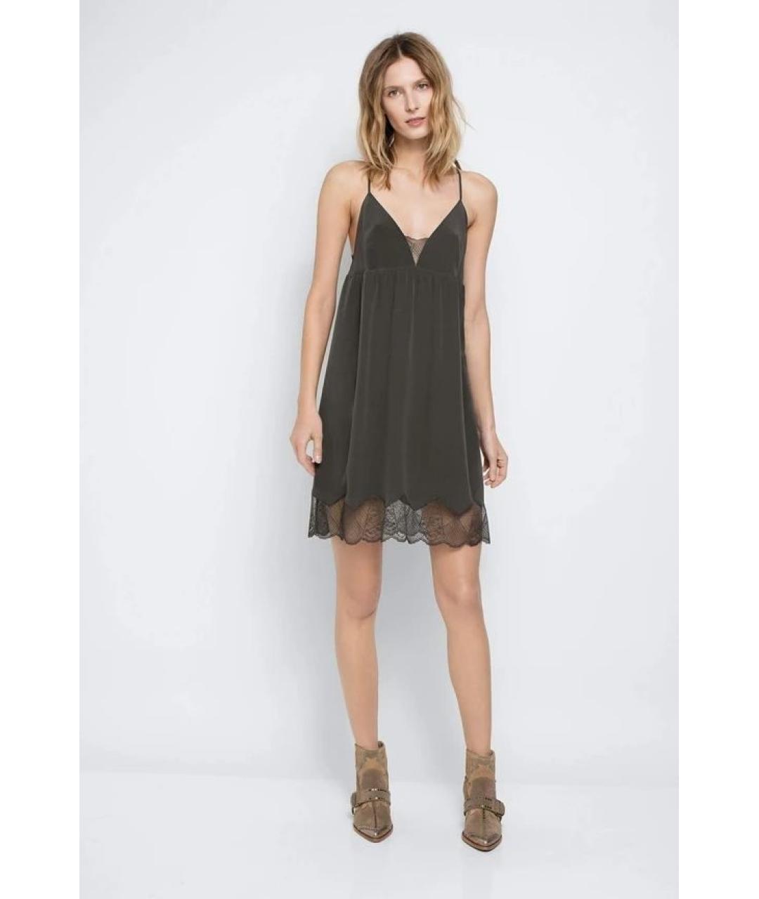 ZADIG & VOLTAIRE Серое шелковое повседневное платье, фото 2