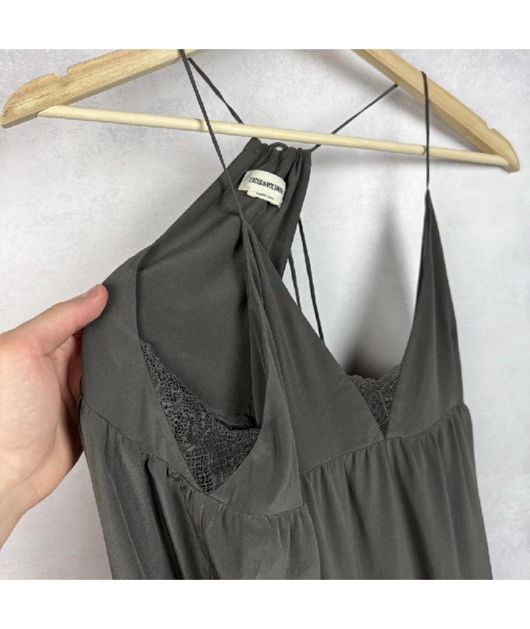 ZADIG & VOLTAIRE Серое шелковое повседневное платье, фото 3