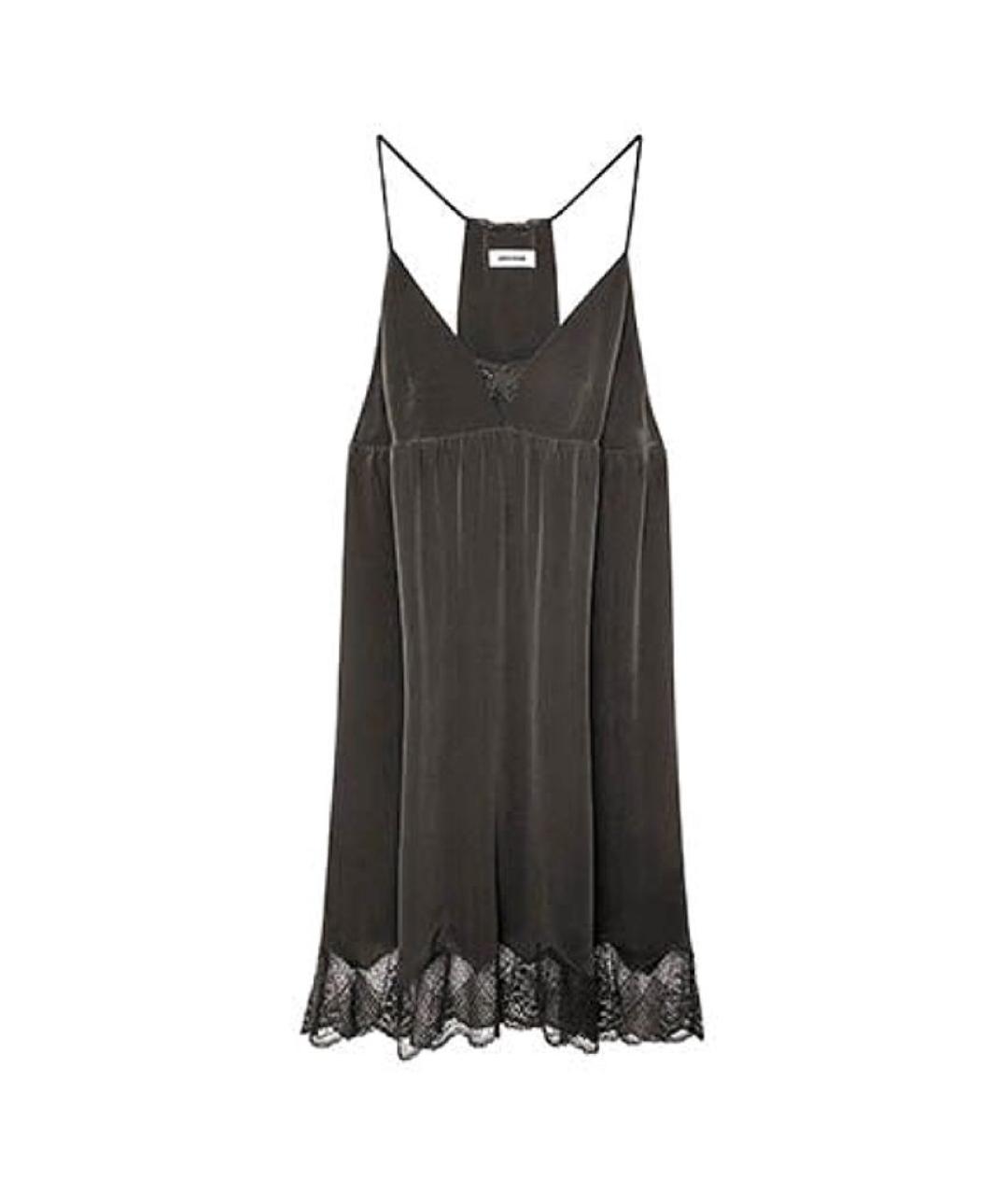 ZADIG & VOLTAIRE Серое шелковое повседневное платье, фото 7