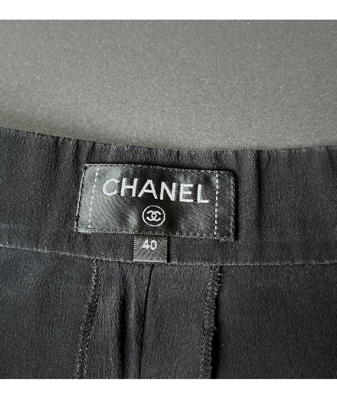 CHANEL Черные шелковые брюки широкие, фото 5