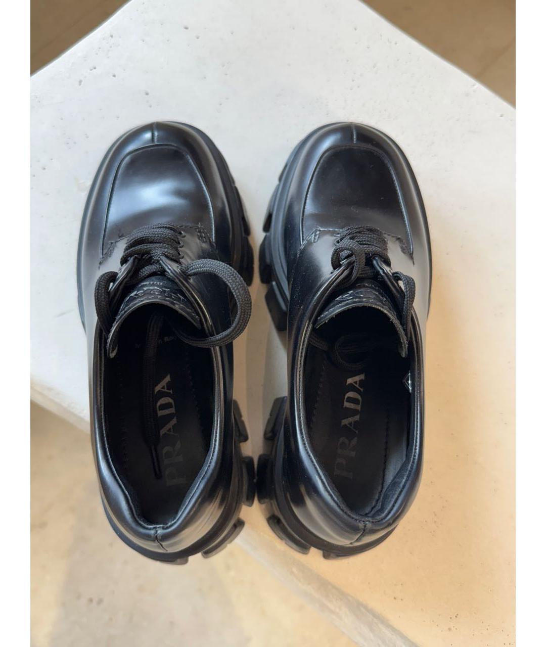 PRADA Черные кожаные брогги и оксфорды, фото 3