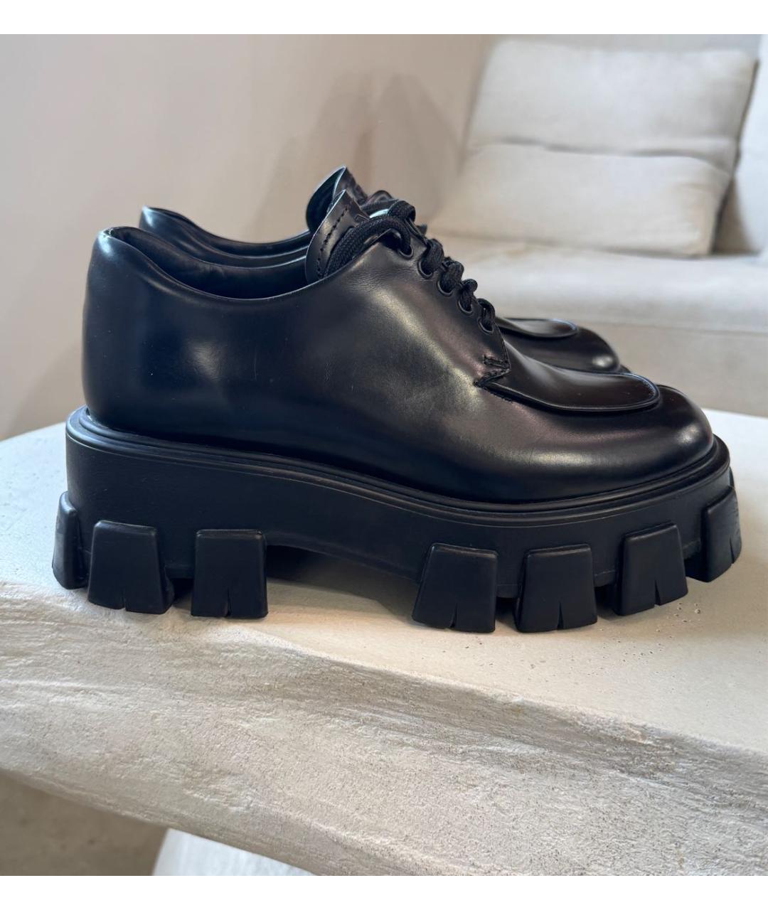 PRADA Черные кожаные брогги и оксфорды, фото 5