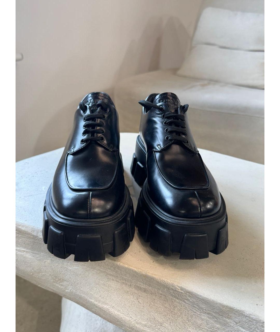 PRADA Черные кожаные брогги и оксфорды, фото 2