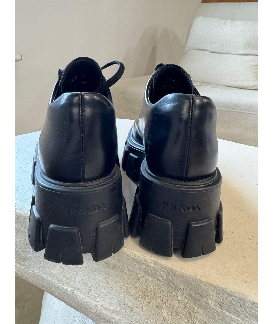PRADA Черные кожаные брогги и оксфорды, фото 4