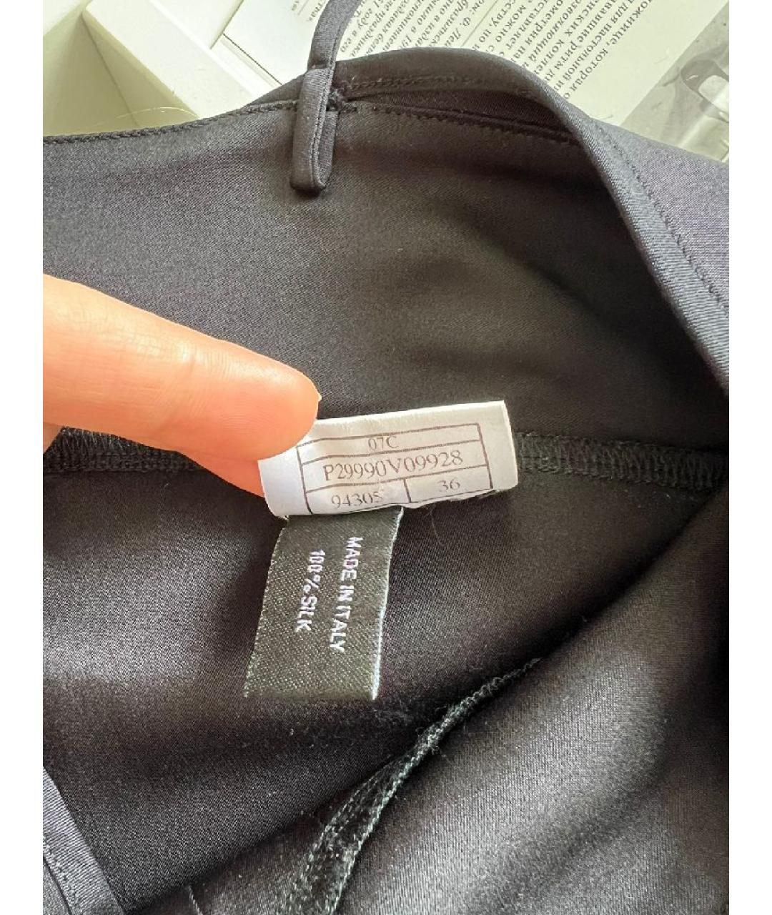 CHANEL Черная шелковая майка, фото 8