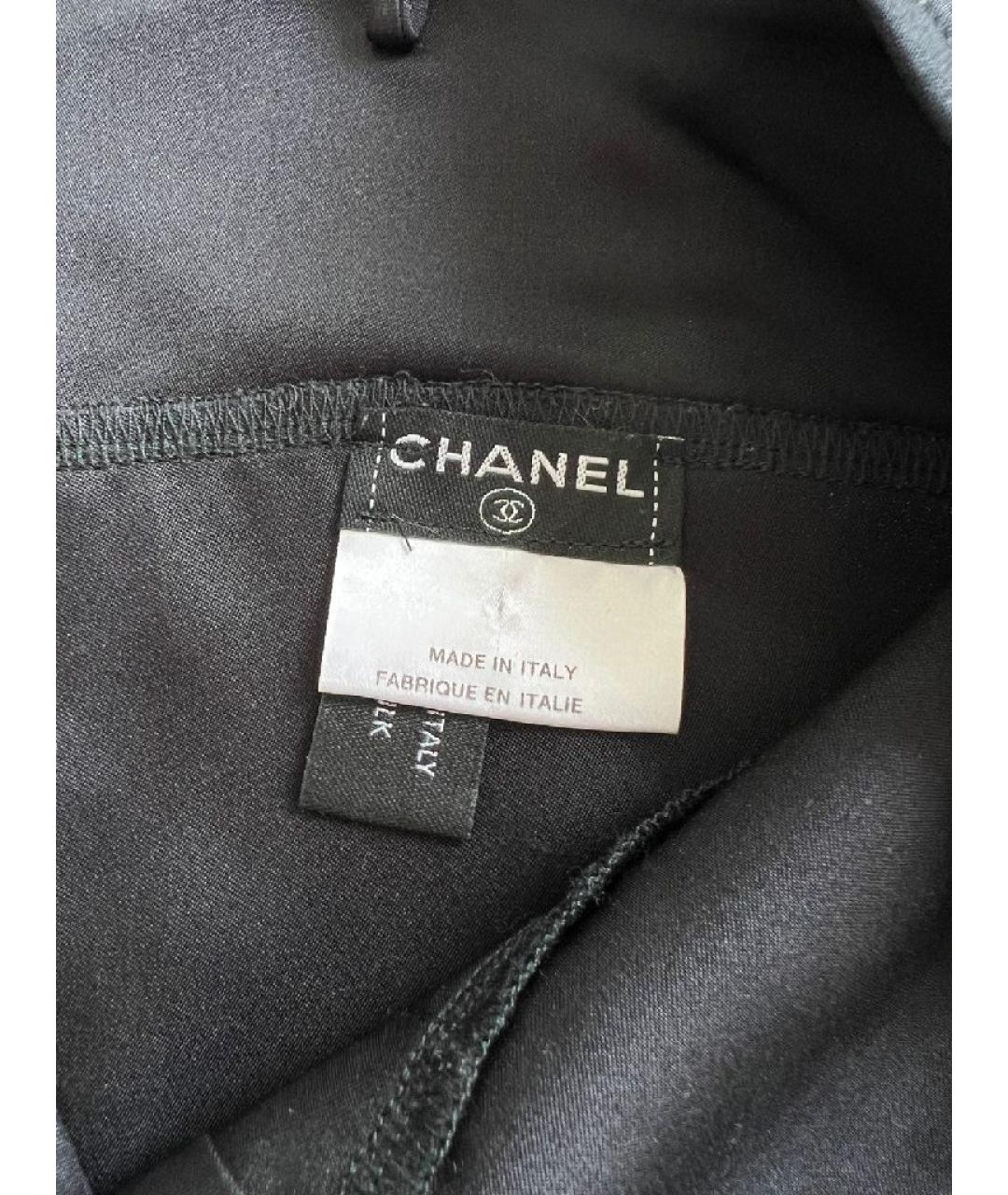 CHANEL Черная шелковая майка, фото 7