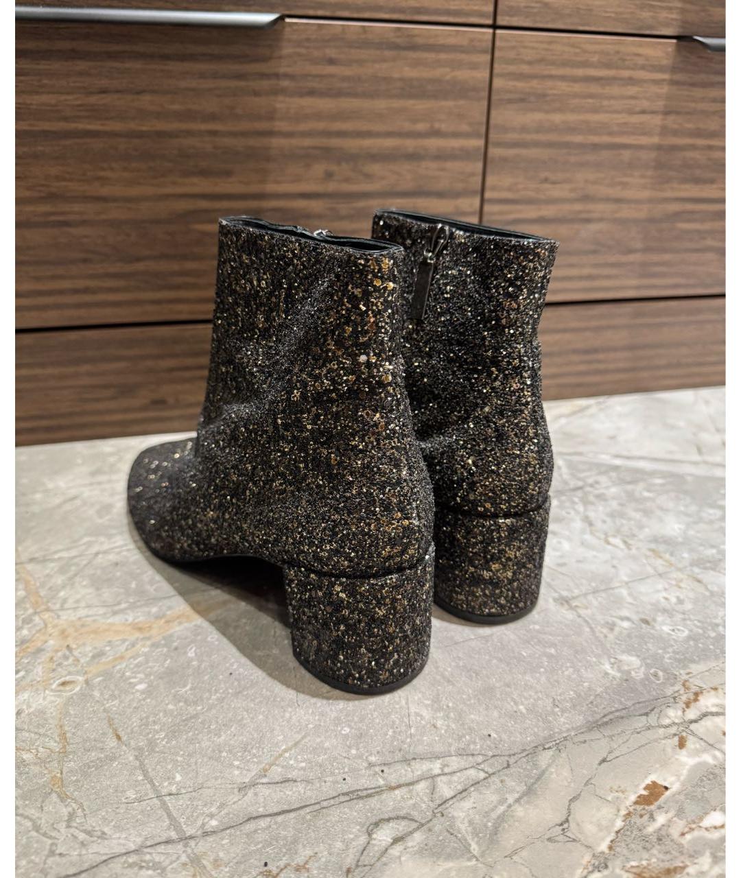 SAINT LAURENT Золотые кожаные ботильоны, фото 3