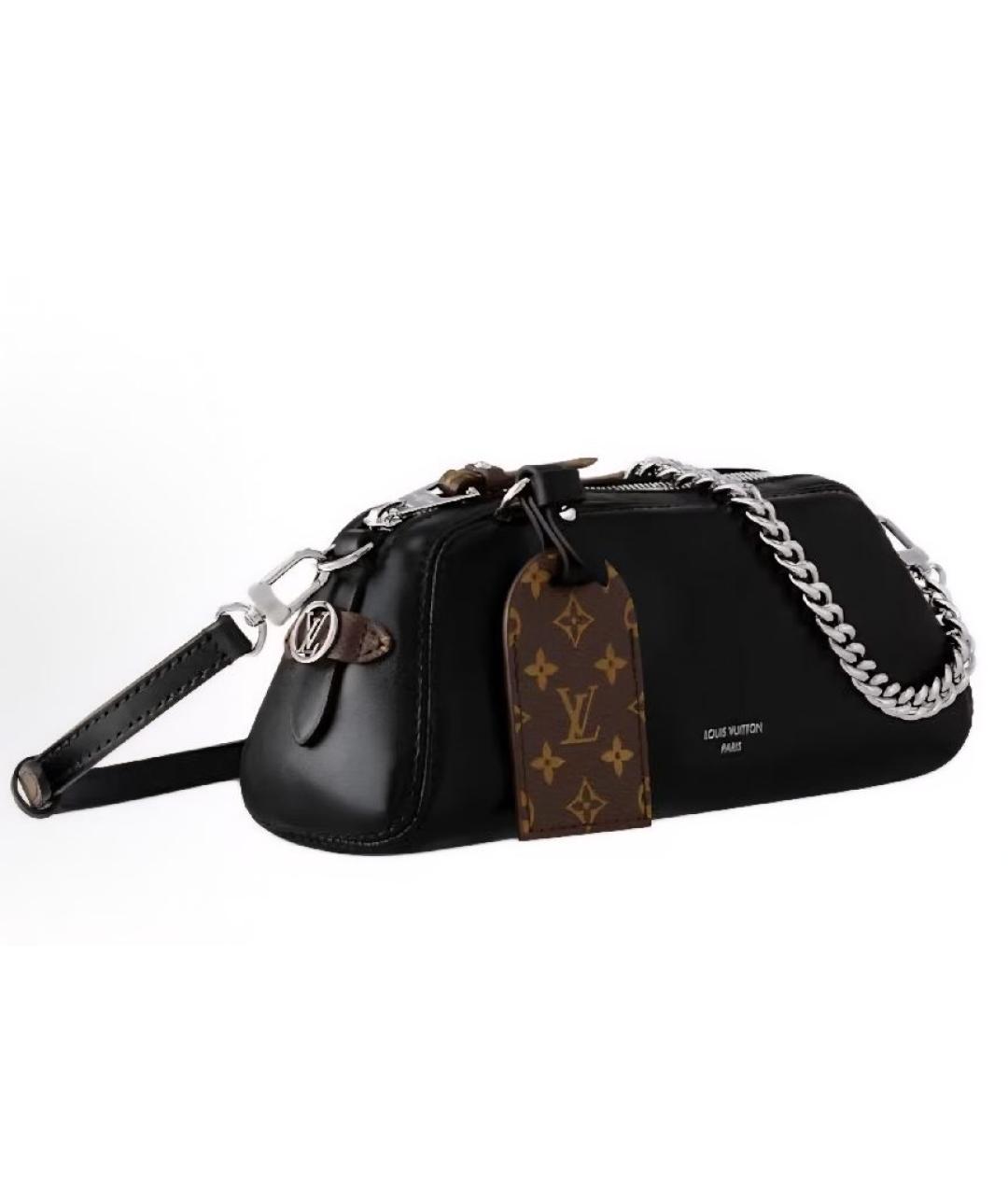 LOUIS VUITTON Черная кожаная сумка через плечо, фото 2